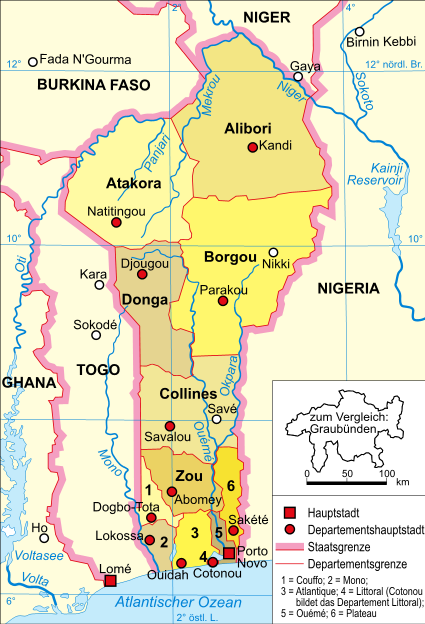 Benin karte politisch